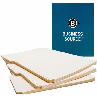 Business Source 1/3 Tab Cut Letter Recycled Top Tab File Folder - 8 1/2" x 11" - 3/4" Expansion - Top Tab Location - Ass