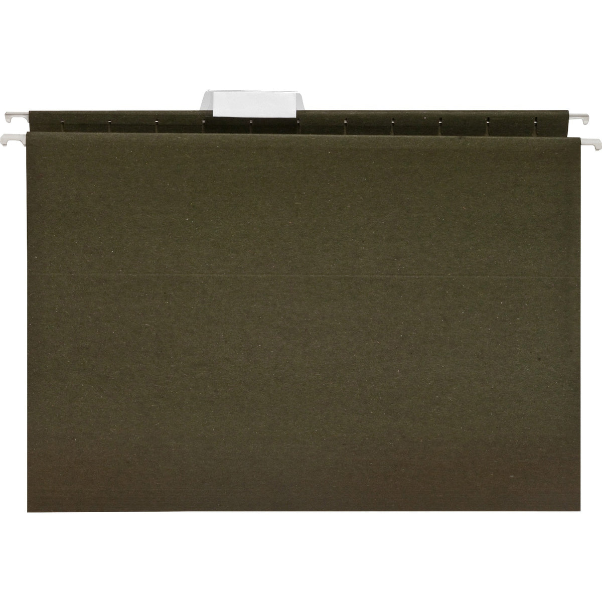 Business Source 1/5 Tab Cut Letter Recycled Hanging Folder - 8 1/2" x 11" - 11 pt. - Green - Acid-free - 100% Recycled -