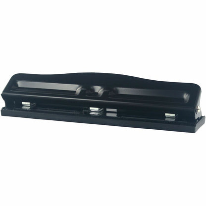 Business Source 3-Hole Adjustable Paper Punch - 3 Punch Head(s) - 11 Sheet of 16lb Paper - 1/4" Punch Size - Round Shape