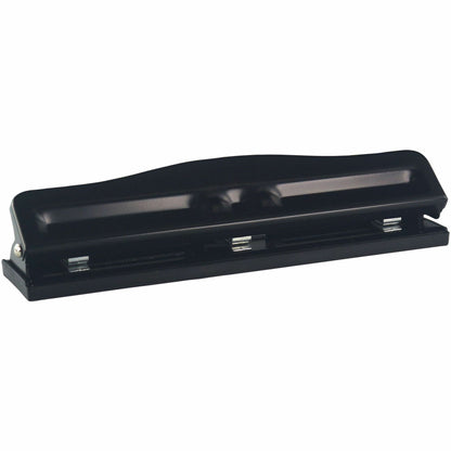 Business Source 3-Hole Adjustable Paper Punch - 3 Punch Head(s) - 11 Sheet of 16lb Paper - 1/4" Punch Size - Round Shape