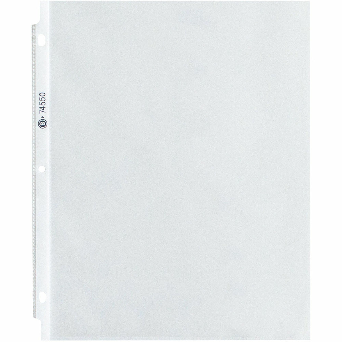 Business Source Top-Loading Poly Sheet Protectors - 3.3 mil Thickness - For Letter 8 1/2" x 11" Sheet - 3 x Holes - Ring