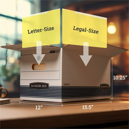 Bankers Box String/Button Storage Box - Internal Dimensions: 12" Width x 15.50" Depth x 10.25" Height - 4 / Carton