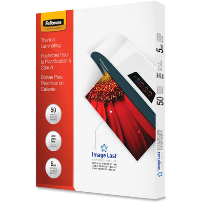 Fellowes ImageLast Jam-Free Thermal Laminating Pouches - Sheet Size Supported: Letter 9" Width x 11.50" Length - 50 / Pa