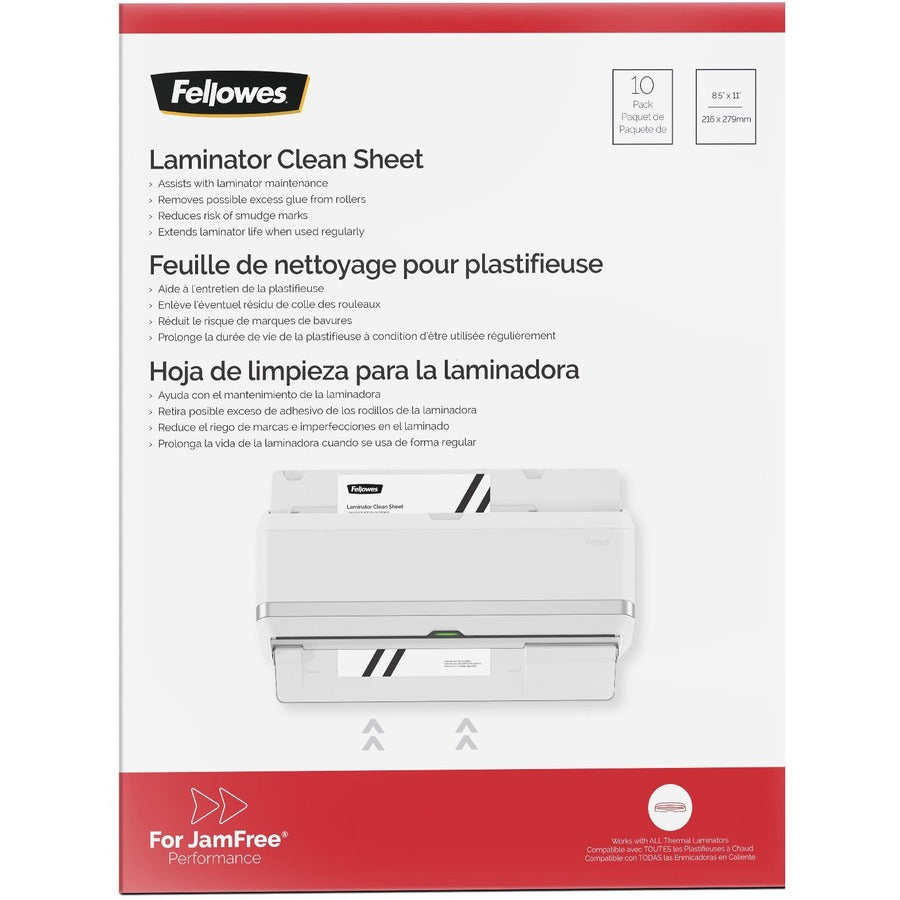 Fellowes Laminator Cleaning Sheets 10pk - White - 10 / Pack