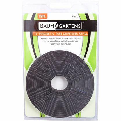 Zeus Magnetic Tape - 15 ft Length x 0.50" Width - Black - Adhesive Backing - Dispenser Included - Cutter Edge Dispenser 