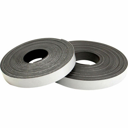 Zeus Magnetic Tape - 15 ft Length x 0.50" Width - Black - Adhesive Backing - Dispenser Included - Cutter Edge Dispenser 