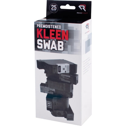 Read Right KleenSwab Presaturated Swabs - For Keyboard, Printer Head, Ink Cartridge, Home/Office Equipment - 25 / Box