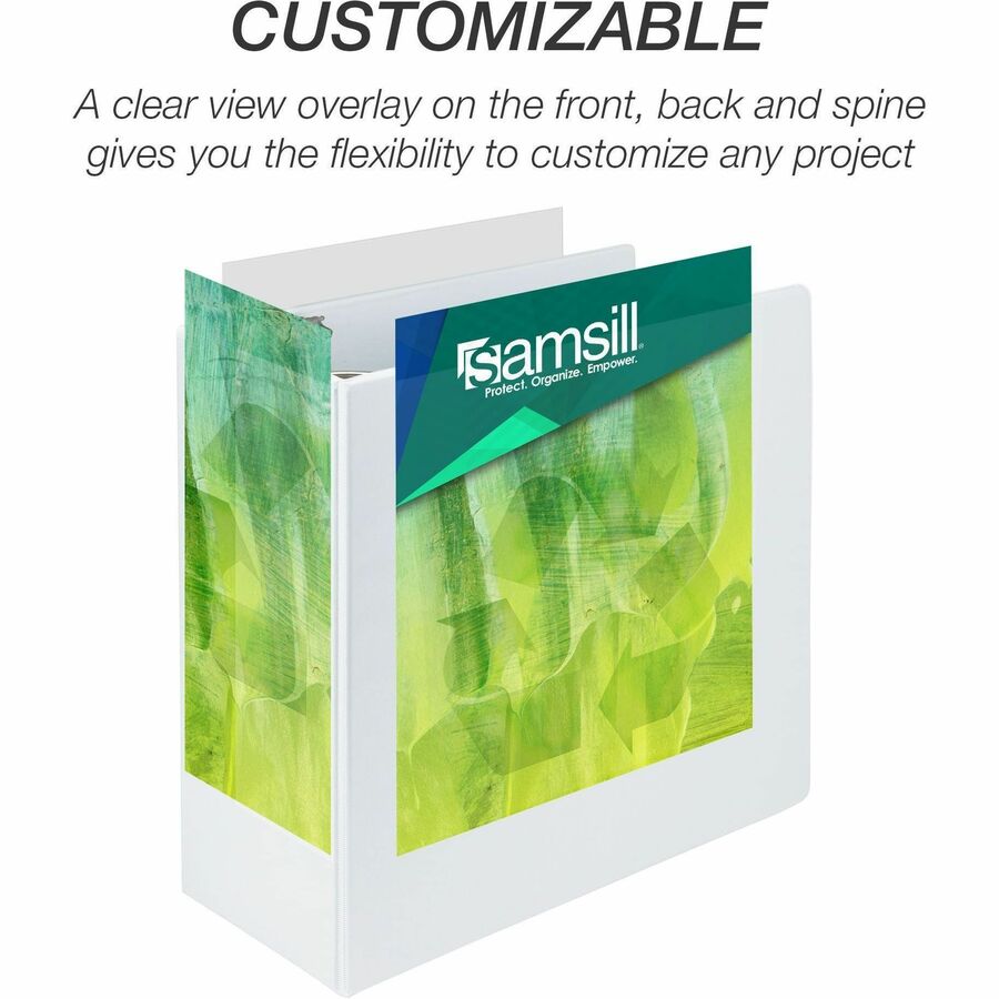 Samsill Earth's Choice Plant-based Durable View Binder - 5" Binder Capacity - Letter - 8 1/2" x 11" Sheet Size - 1070 Sh
