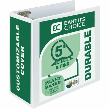 Samsill Earth's Choice Plant-based Durable View Binder - 5" Binder Capacity - Letter - 8 1/2" x 11" Sheet Size - 1070 Sh