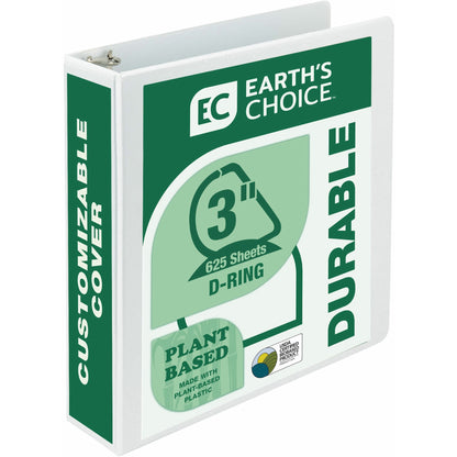 Samsill Earth's Choice Plant-based Durable View Binder - 3" Binder Capacity - Letter - 8 1/2" x 11" Sheet Size - 625 She