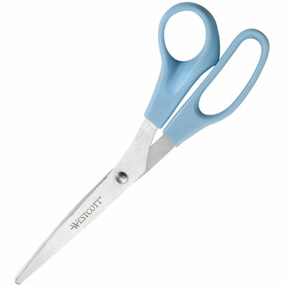 Westcott 8" All Purpose Straight Scissors - 8" Overall Length - Straight-left/right - Stainless Steel - Assorted - 3 / P