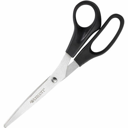 Westcott 8" All Purpose Straight Scissors - 8" Overall Length - Straight-left/right - Stainless Steel - Assorted - 3 / P