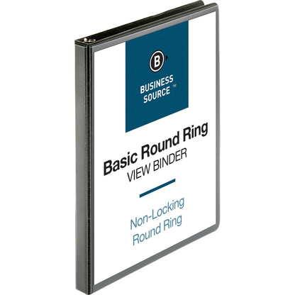 Business Source Round-ring View Binder - 1/2" Binder Capacity - Letter - 8 1/2" x 11" Sheet Size - 125 Sheet Capacity - 