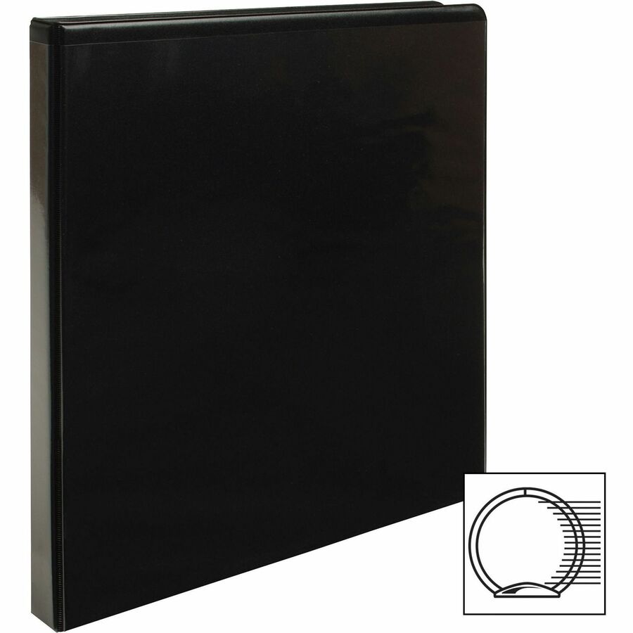 Business Source Round-ring View Binder - 1/2" Binder Capacity - Letter - 8 1/2" x 11" Sheet Size - 125 Sheet Capacity - 