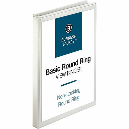 Business Source Round-ring View Binder - 1/2" Binder Capacity - Letter - 8 1/2" x 11" Sheet Size - 125 Sheet Capacity - 