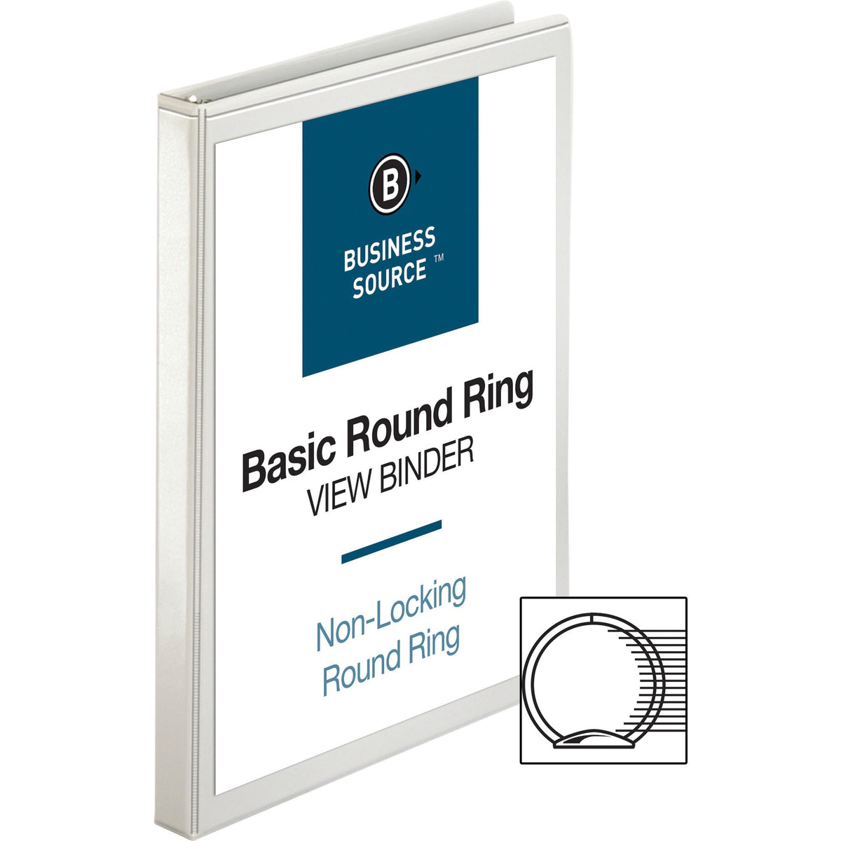 Business Source Round-ring View Binder - 1/2" Binder Capacity - Letter - 8 1/2" x 11" Sheet Size - 125 Sheet Capacity - 