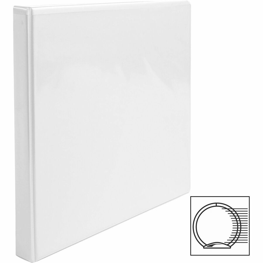 Business Source Round-ring View Binder - 1/2" Binder Capacity - Letter - 8 1/2" x 11" Sheet Size - 125 Sheet Capacity - 