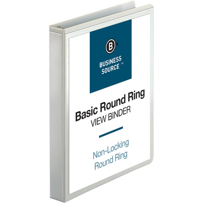 Business Source Round-ring View Binder - 1" Binder Capacity - Letter - 8 1/2" x 11" Sheet Size - 225 Sheet Capacity - Fa
