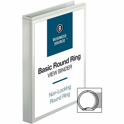 Business Source Round-ring View Binder - 1" Binder Capacity - Letter - 8 1/2" x 11" Sheet Size - 225 Sheet Capacity - Fa