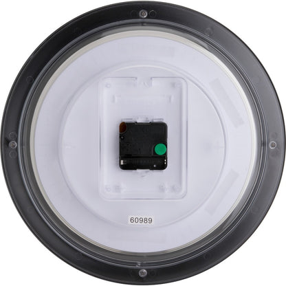 Lorell 13-1/4" Round Wall Clock - Analog - Quartz - White Main Dial - Black Case - Plastic - 1 Each