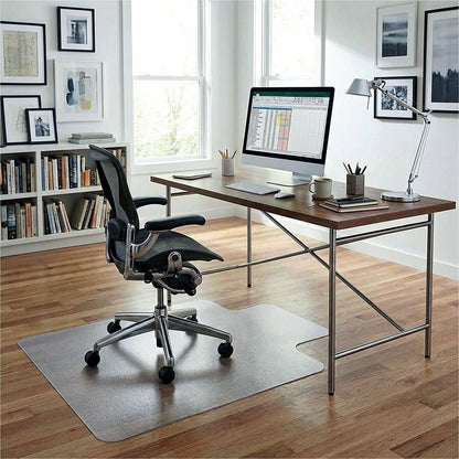 Lorell Lipped Chair Mat for Hard Floors - 45" x 53" - Hard Floor, Wood Floor, Vinyl Floor, Tile Floor - 1 Each