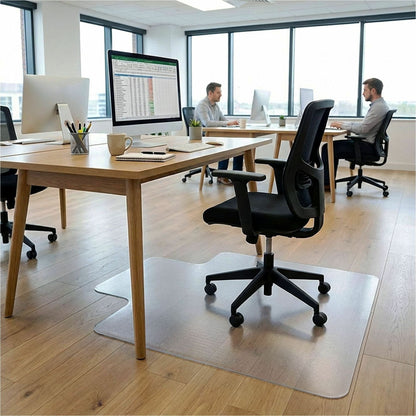 Lorell Lipped Chair Mat for Hard Floors - 45" x 53" - Hard Floor, Wood Floor, Vinyl Floor, Tile Floor - 1 Each