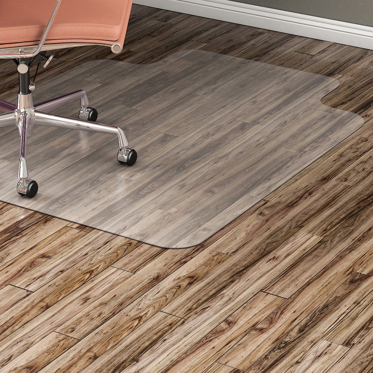 Lorell Lipped Chair Mat for Hard Floors - 48" x 60" - Hard Floor, Wood Floor, Vinyl Floor, Tile Floor - 1 Each
