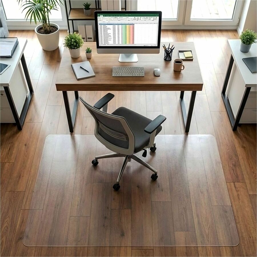 Lorell Rectangular Chair Mat for Hard Floors - 48" x 60" - Hard Floor, Wood Floor, Vinyl Floor, Tile Floor - 1 Each