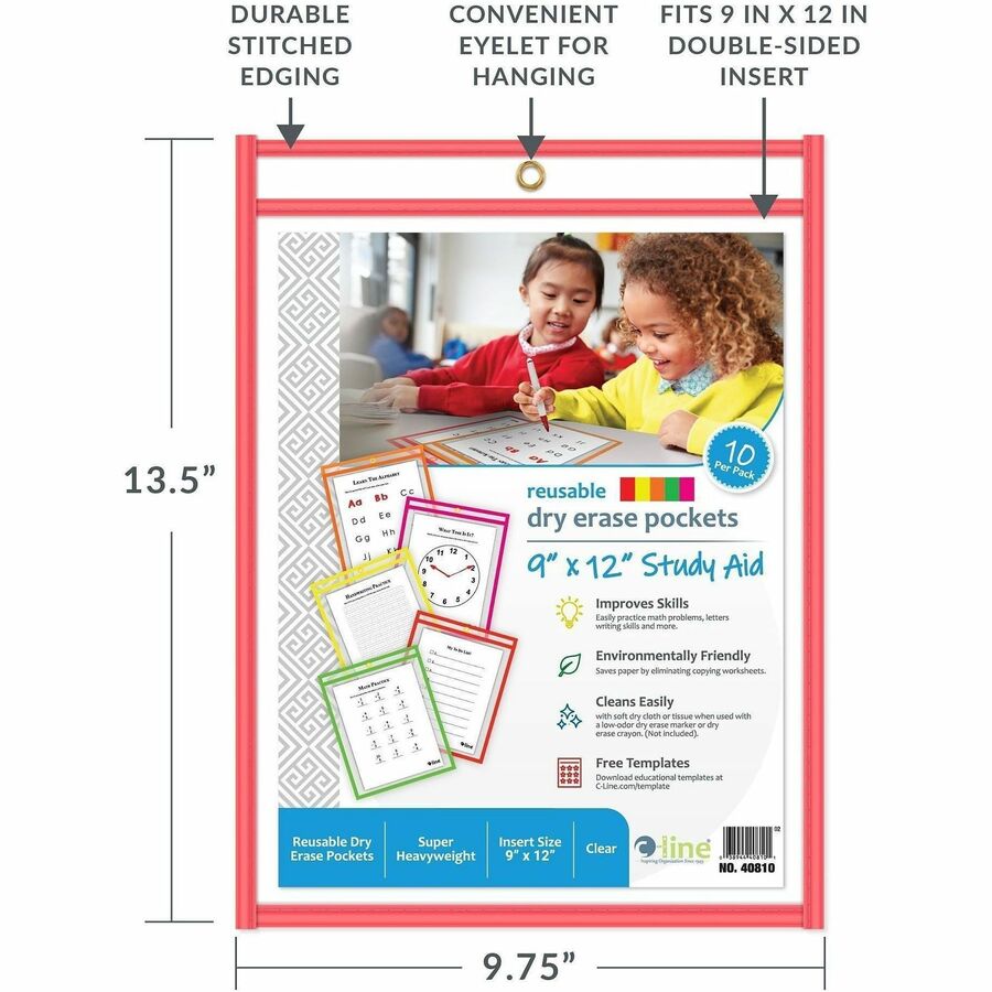 C-Line Letter Storage Folder - 8 1/2" x 11" - Red - 30 / Box