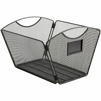 Safco Onyx Mesh Desktop Tub File - 9.50" Height x 12.50" Width x 13.75" Depth - Desktop - Powder Coated - Black - Steel 