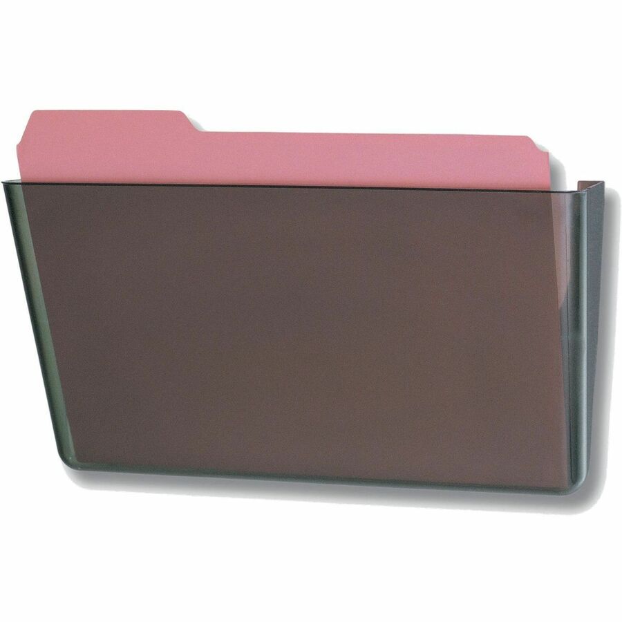 Officemate 21431 File Holder, Wall Mountable, Letter Size, Hortizontal, Smoke - Horizontal - 7" Height x 13" Width x 4.1