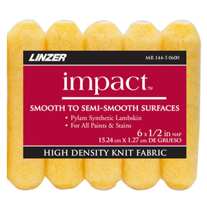 Linzer Impact Synthetic Lambskin 6 in. W X 1/2 in. Mini Paint Roller Cover MR 144-5 0600 5 pk, Case of 6