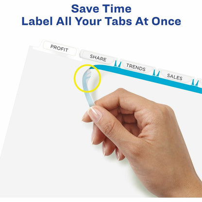 Avery® Index Maker Index Divider - 5 x Divider(s) - 5 - 5 Tab(s)/Set - 8.5" Divider Width x 11" Divider Length - 3 Hole 