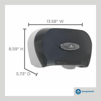 Georgia-Pacific 2-Roll Side-By-Side Standard Roll Toilet Paper Dispenser - Pull Out Dispenser - 2 x Roll - 1 Each
