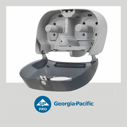 Georgia-Pacific 2-Roll Side-By-Side Standard Roll Toilet Paper Dispenser - Pull Out Dispenser - 2 x Roll - 1 Each
