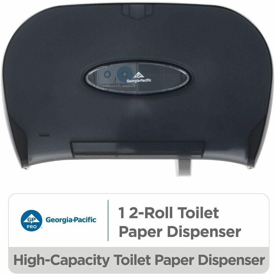 Georgia-Pacific 2-Roll Side-By-Side Standard Roll Toilet Paper Dispenser - Pull Out Dispenser - 2 x Roll - 1 Each