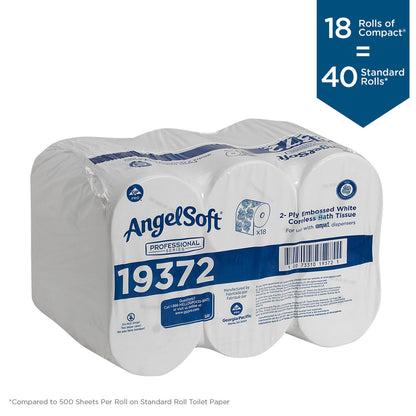 Angel Soft Professional Series Premium Embossed Coreless Toilet Paper - 2 Ply - 3.85" Width x 4.05" Length - 1125 Sheets