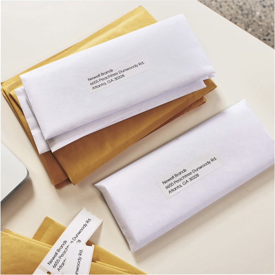 Dymo LabelWriters Continuous Roll Address Labels - 1 1/8" Width x 3 1/2" Length - White - 260 / Roll - 1 Box