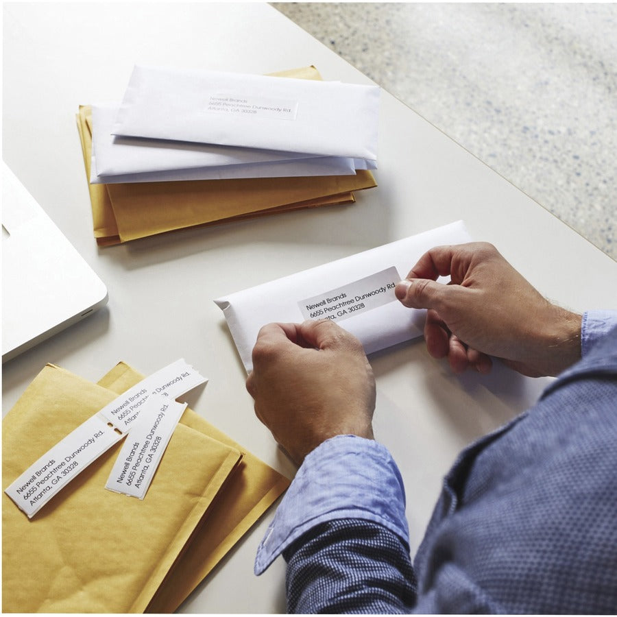 Dymo LabelWriters Continuous Roll Address Labels - 1 1/8" Width x 3 1/2" Length - White - 260 / Roll - 1 Box