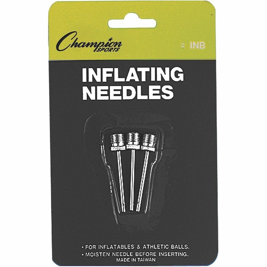 Champion Sports Inflating Needles Retail Pack - for Inflator - Nickel Plated - Silver - 3 / Pack