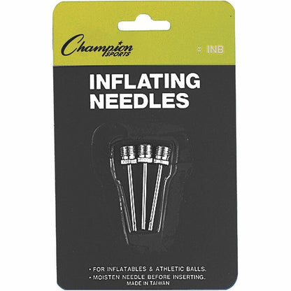Champion Sports Inflating Needles Retail Pack - for Inflator - Nickel Plated - Silver - 3 / Pack