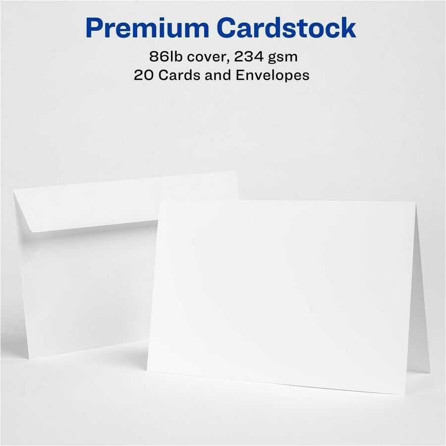 Avery® Half-Fold Greeting Cardsfor Inkjet Printers, 5½" x 8½" - 5 1/2" x 8 1/2" - Matte - Pre-scored, Printable, Double-