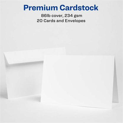 Avery® Half-Fold Greeting Cardsfor Inkjet Printers, 5½" x 8½" - 5 1/2" x 8 1/2" - Matte - Pre-scored, Printable, Double-