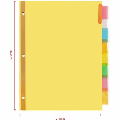 Business Source Reinforced Insertable Tab Indexes - 8 x Divider(s) - 8 Tab(s)/Set - 1.50" Tab Width - 8.5" Divider Width