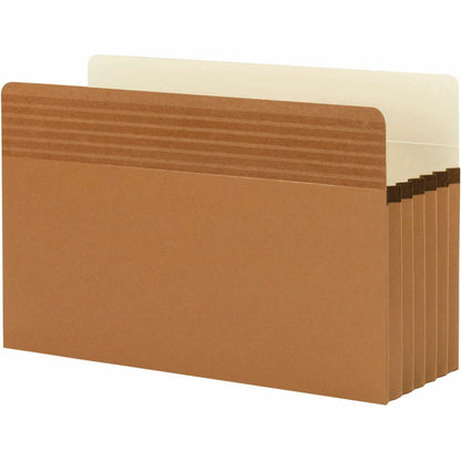 Smead Easy Grip Straight Tab Cut Legal Recycled File Pocket - 8 1/2" x 14" - 5 1/4" Expansion - Redrope - 10 / Box