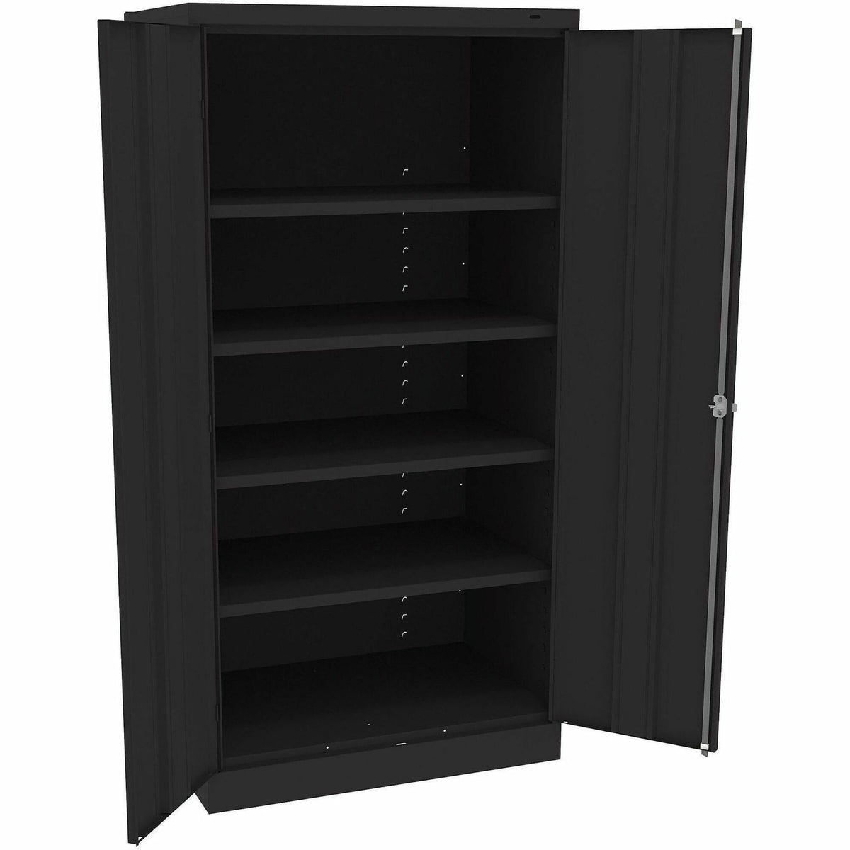Tennsco Standard Black Storage Cabinet - 36" Width x 24" Depth x 72" Height - 5 x Shelf(ves) - 2 x Standard Door(s) - 1 