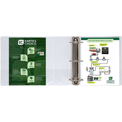 Samsill Earth's Choice Plant-based Durable View Binder - 4" Binder Capacity - Letter - 8 1/2" x 11" Sheet Size - 675 She