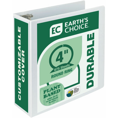 Samsill Earth's Choice Plant-based Durable View Binder - 4" Binder Capacity - Letter - 8 1/2" x 11" Sheet Size - 675 She
