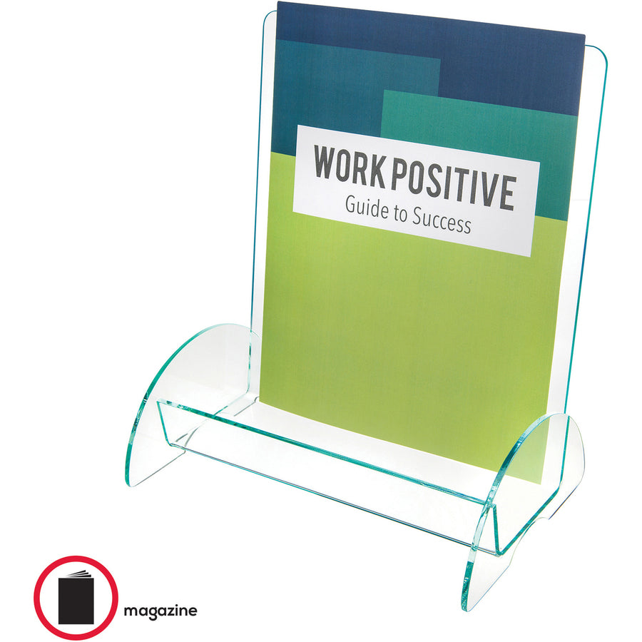 Deflecto Magazine-size Euro-style Docuholder - Support 9.25" x 3.25" Media - 11" Height x 9.8" Width x 6.3" Depth - Acry