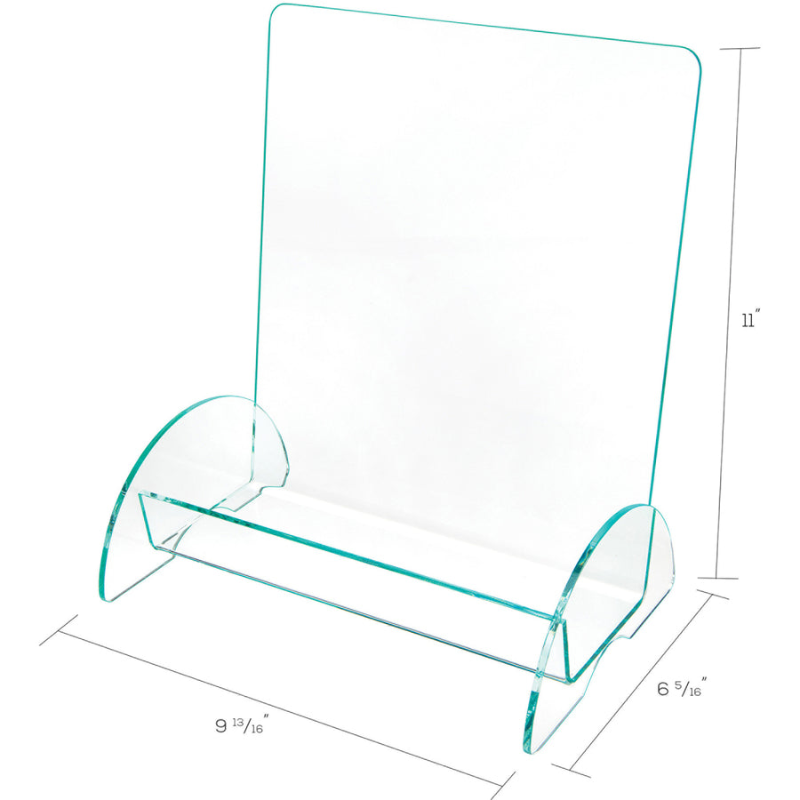 Deflecto Magazine-size Euro-style Docuholder - Support 9.25" x 3.25" Media - 11" Height x 9.8" Width x 6.3" Depth - Acry